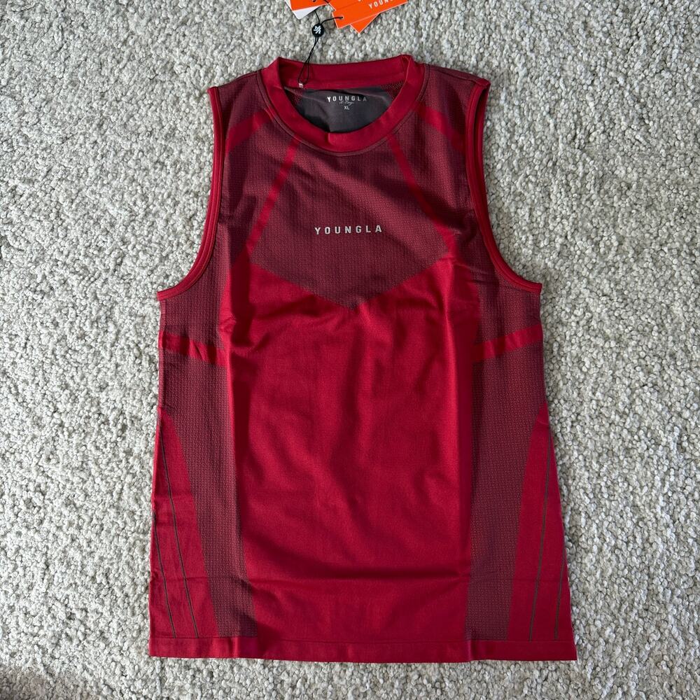Men's YoungLA 3052 ApexCompressionCut-Offs, NWT, XL Red
